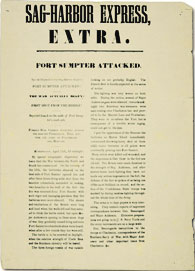 1861 Newspaper, Sag Harbor Express: 
Extra editions printed during the Civil War; April 13
